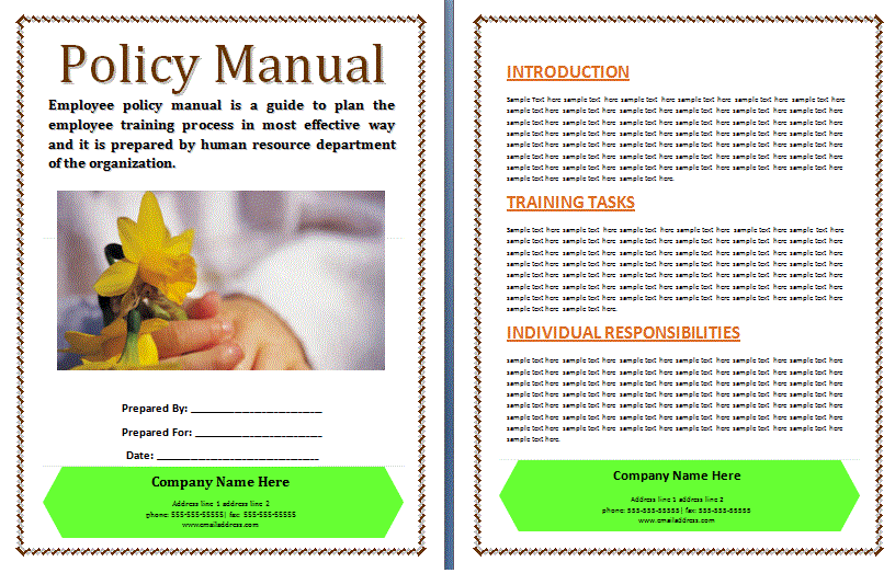 Policy And Procedures Template from www.manualtemplate.org