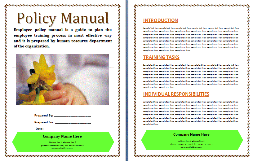 Human Resource Manual Template from www.manualtemplate.org