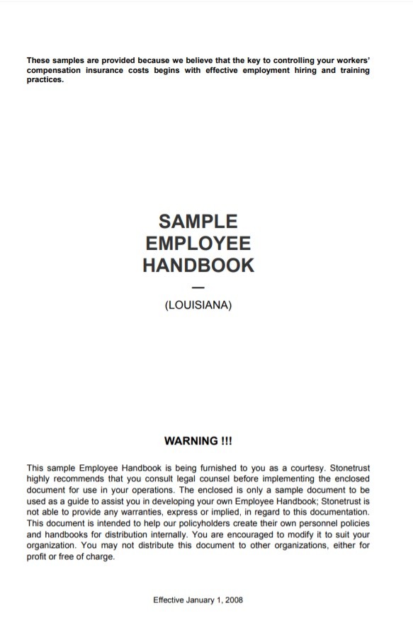 Sample Employee Work Manual