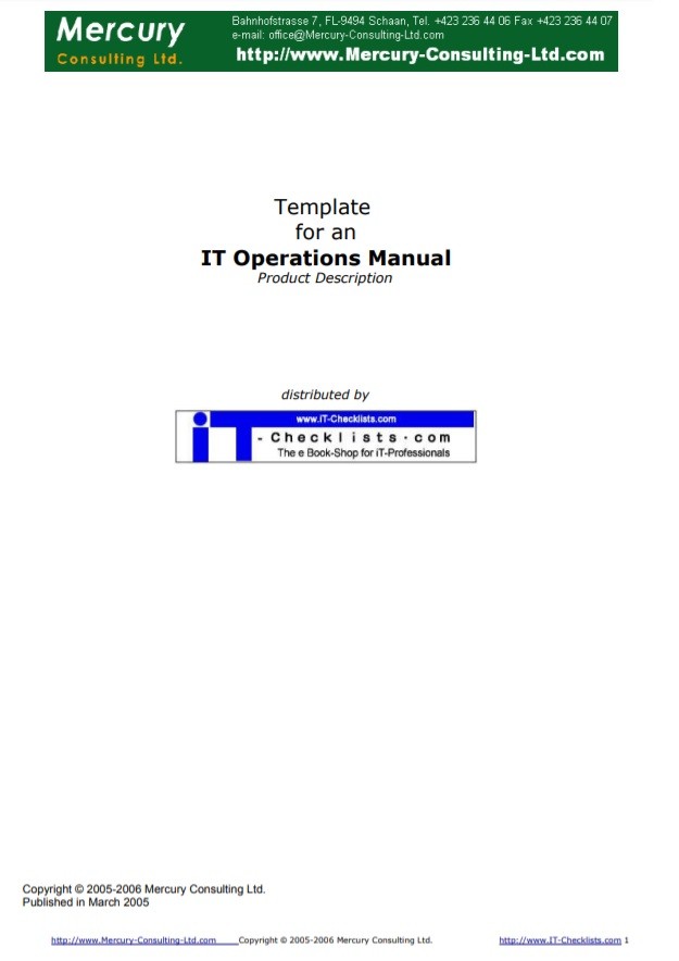 Operational Manual Template