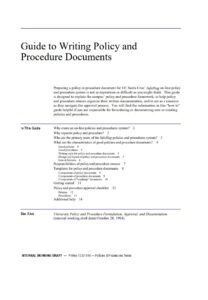 Writing Policies and Procedures Manual Template