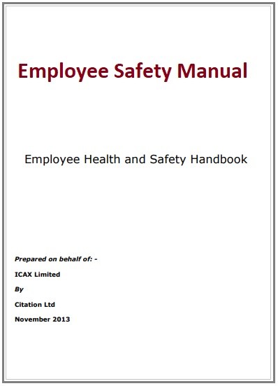 Employee Safety Manual Template Free Manual Templates