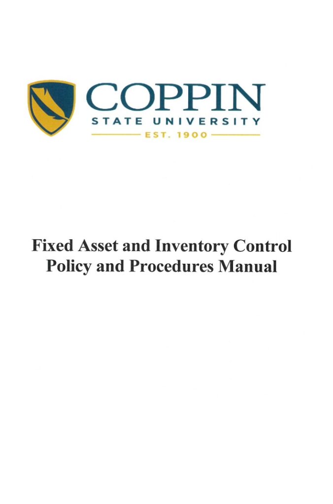 Fixed Asset and Inventory Control Management Manual Template