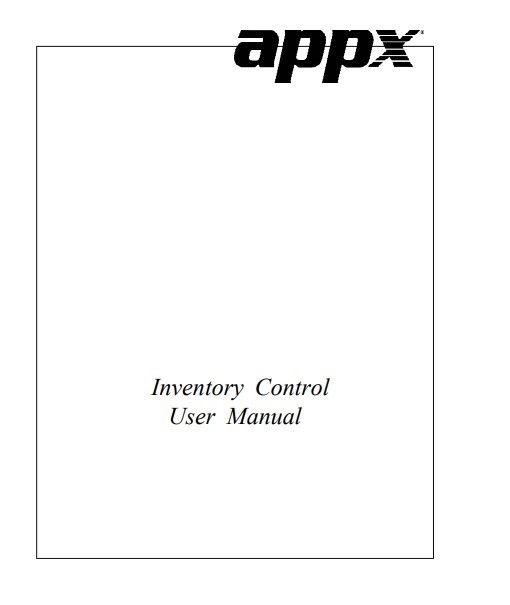 inventory control manual template