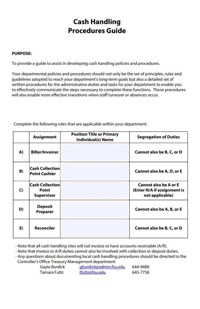 Cash Management Manual Template