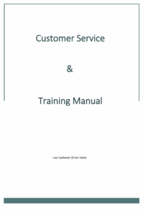 Customer Services Department Manual Template | Free Manual Templates