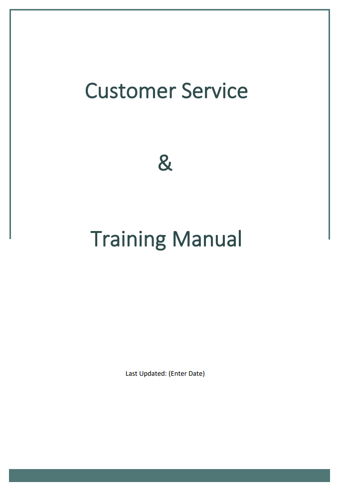 customer services department manual template