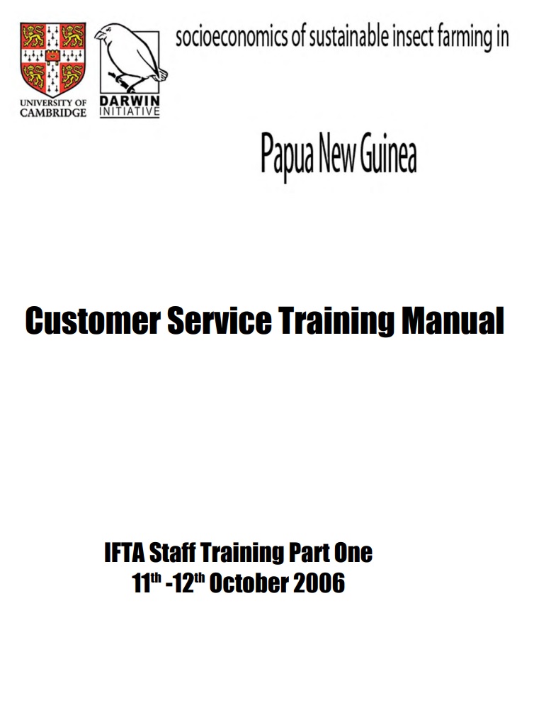 Customer Services Department Training Manual Template